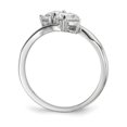 thumbnail image 2 of 925 Sterling Silver Cubic Zirconia Cz Two Stone Ring, 2 of 8