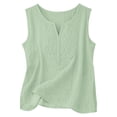 thumbnail image 5 of CFMIURAN Womens Tank Tops Crew Neck Sleeveless Tops Dressy Solid Color Casual Going Out Work Travel Clothing, Light Green Tanks & Camis, L, 5 of 5