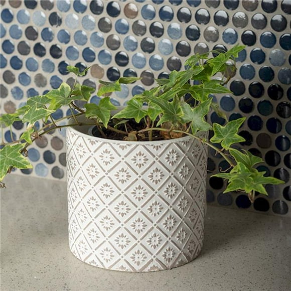 White & Gray Pattern Planter