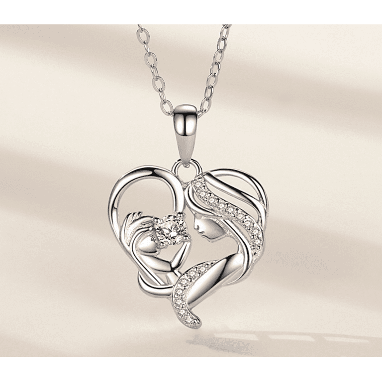 Women's S925 Sterling Silver Heart Pendant Necklace the