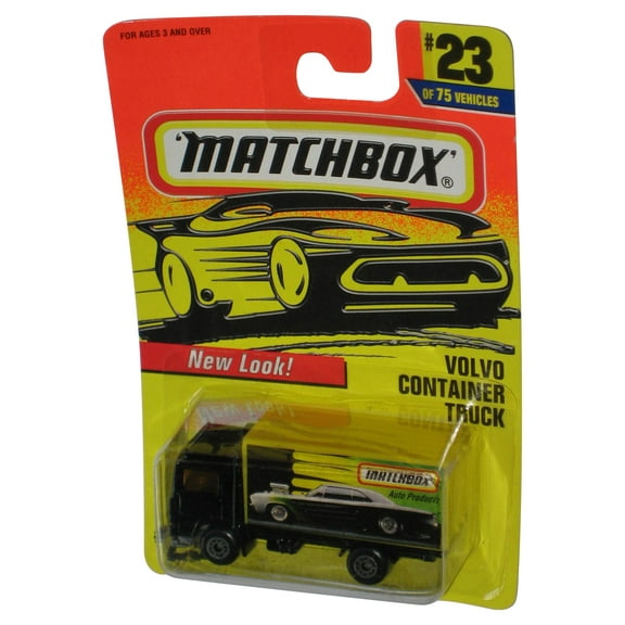 Matchbox Volvo Container Truck (1996) Mattel Yellow Toy #23/75