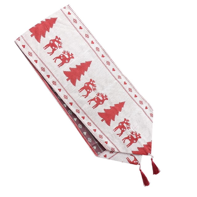 simhoa Christmas Dining Table Runner Cloth Xmas Party Home Decor Christmas Tree