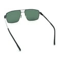 thumbnail image 7 of Mens Thin Metal Rim Spring Hinge Air Force Rectangle Officer Gentleman Sunglasses [Black - Green], 7 of 7