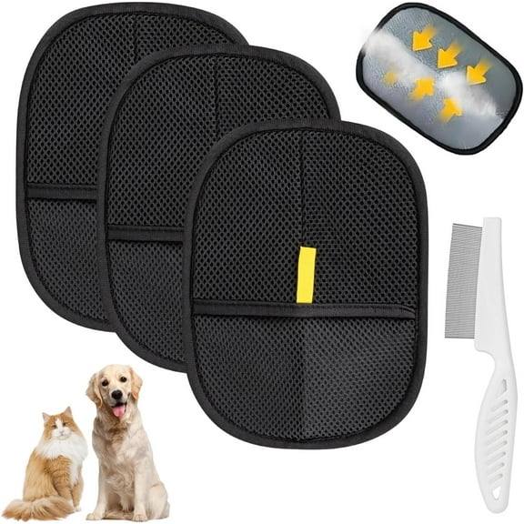 4Pcs Electrostatic Pet Hair Removal Gloves - for Furniture, Car Interiors & Clothing | Washable & Reusable Dog & Cat Grooming & Cleaning Gloves