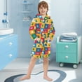 thumbnail image 5 of FORMRS Niños Bathrobe Unisex Hooded Robe Soft Plush Pajamas Sleepwear, Size 10-12T, Colorful Christmas Plaid Pattern, 5 of 7