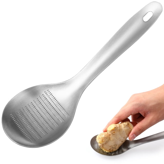 OUNONA Rallador De Ajo Y Jengibre En Acero Inoxidable Con Forma Ergonómica De Para Cocina