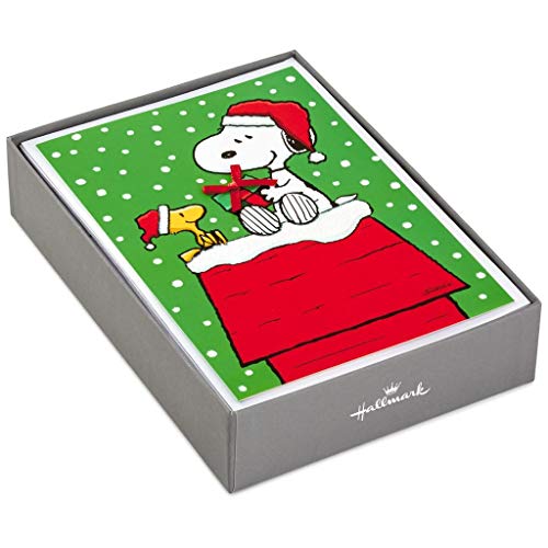 Hallmark PX2312 Snoopy and Woodstock Gift Giving Boxed Christmas Cards