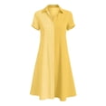 thumbnail image 6 of Odbmxy Short Sleeve Women's Midi Length Dresses Collared Summer Sundress Tunic Dress Women Sheath Everyday Fancy Plaid, 6 of 6