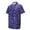 Blue, variant on Men's Summer Retro Print Shirt Casual Short Sleeve Lapel Collar Comfortable Breathable Fashion Top