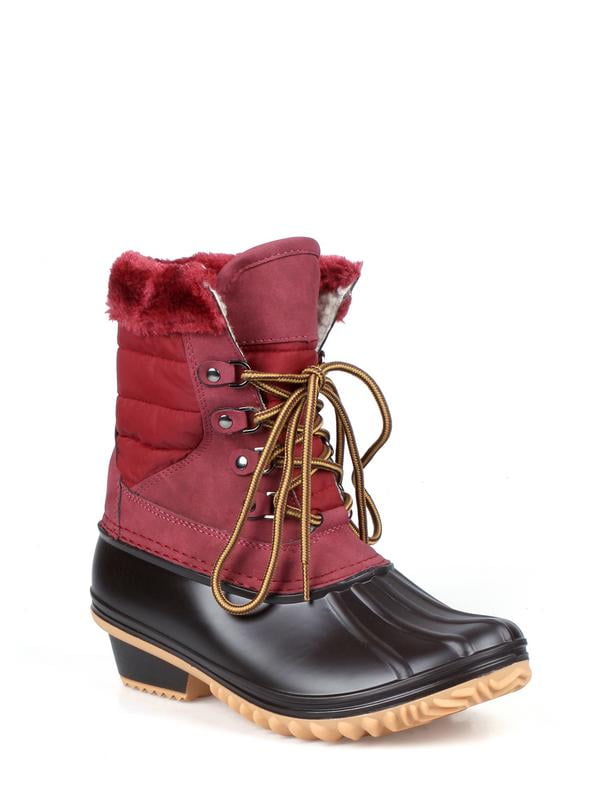 womens duck boots with faux fur