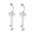 thumbnail image 5 of YYKihy Cute Cherry Flower Half Hoop Earrings For Women Cartilage 925 Sterling Silver Cubic Zirconia Chain Tassel Dangle Drop Earring Screw Back Ear Jacket Studs, 5 of 7