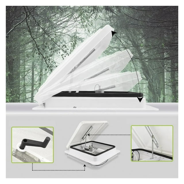 Évent d'Échappement de Toit de Caravane 14 Pouces avec Télécommande pour Véhicule Récréatif Véhicule Récréatif