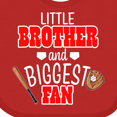 thumbnail image 4 of Inktastic Little Brother and Biggest Fan- Baseball Glove and Bat Boys Baby Bib, 4 of 4