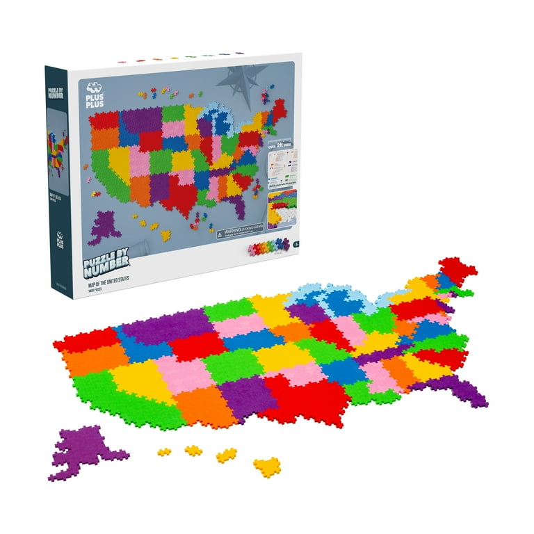 Plus-Plus Puzzle By Number - Map of the United States: 1400 Pcs