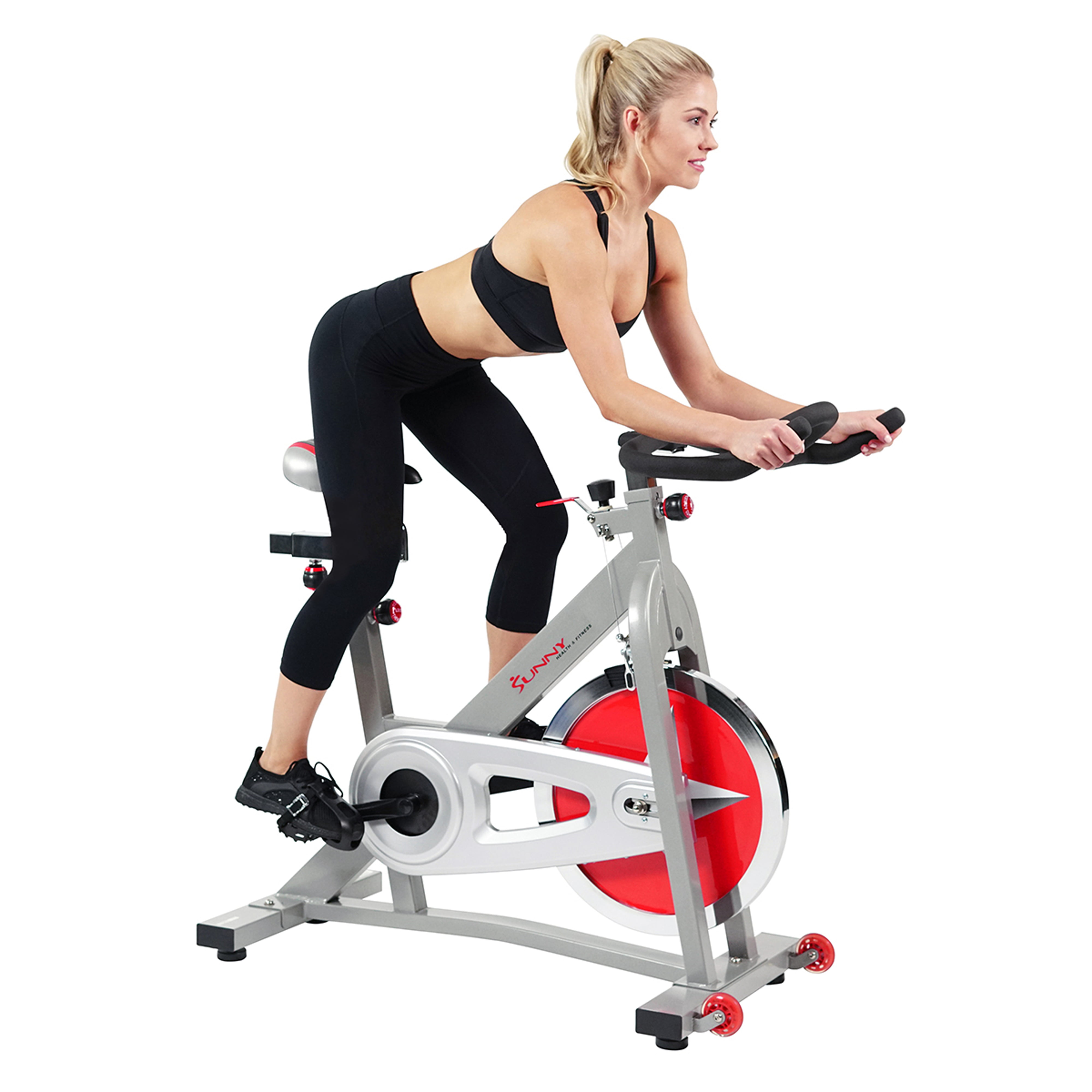 Sunny Health & Fitness Stationary Chain Drive 40 lb Flywheel Pro Indoor Cycling Exercise Bike Trainer, Workout Machine, SF-B901 - image 7 of 9