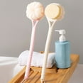 thumbnail image 3 of Inteprter Cepillo de baño con mango largo, depurador exfoliante de mano, ergonomía para el cuerpo, ducha, baño, herramientas de familiar Juegos de accesorios de baño Rosa Inteprter HA079651-02, 3 of 6