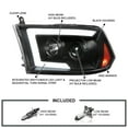 thumbnail image 3 of Spec-D Tuning Black Projector Headlights Sequential Switchback LED Signal Compatible with 2009-18 Dodge RAM 1500/2500/3500, 2019-24 Dodge RAM 1500 Left + Right Pair Headlamps Assembly, 3 of 5