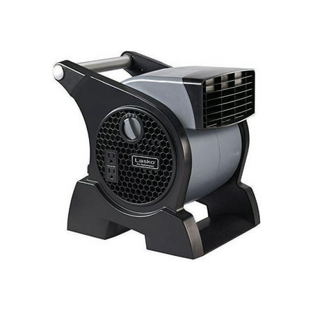 Lasko - Pro-Performance High Velocity Case Utility Fan with Integrated Power Outlets - Gray/Black