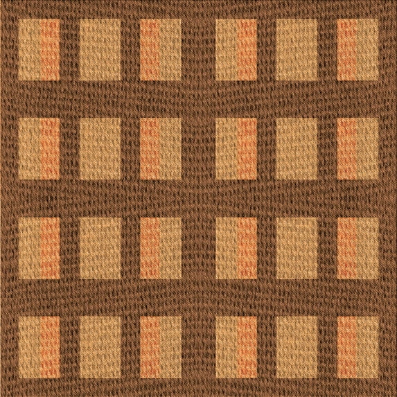 Ahgly Company Machine Washable Indoor Square Transitional Saddle Brown Area Rugs, 7' Square