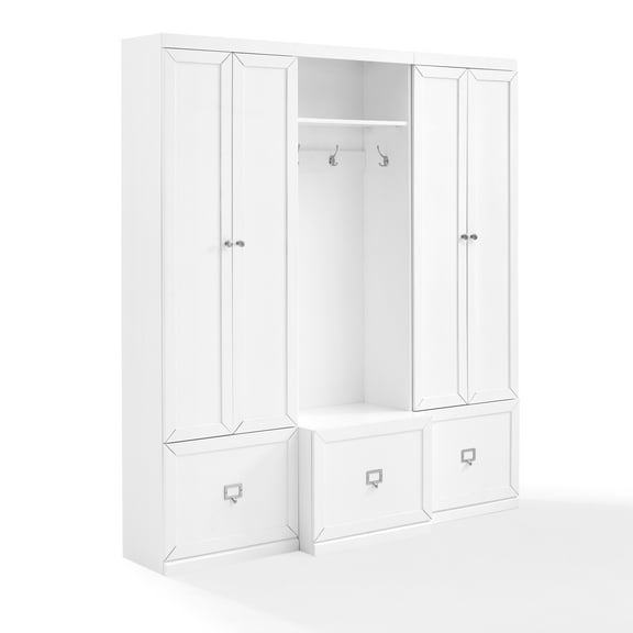 Crosley Furniture Harper 3 Piece MDF Wood Entryway Set in White