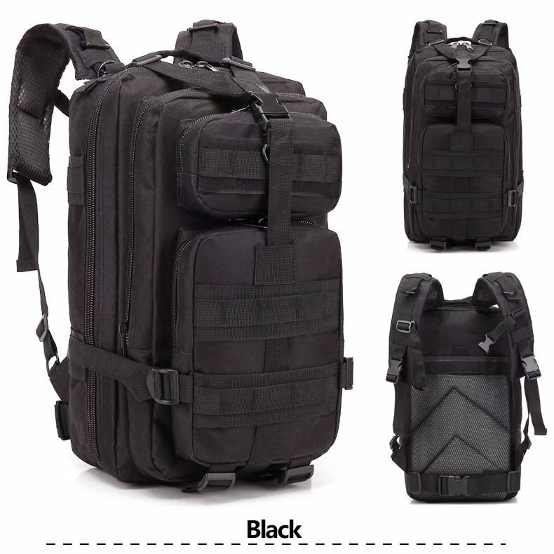 black camping backpack