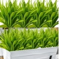 thumbnail image 6 of 4 Pcs Artificial Boxwood Shrub, Zukuco Faux Fake Grasses Anti-Ultraviolet and Non-Fading Plastic Farmhouse Greenery Boxwood Stems for Outdoor Garden Home Decor, Green, 6 of 7