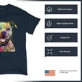 thumbnail image 4 of Tee Hunt Beware of Pit Bull T-Shirt Dean Russo Art Colorful Cute Dog Men's Tee, Navy Blue, XX-Large, 4 of 5