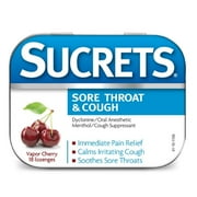 2 Pack Sucrets Sore Throat & Cough Vapor Cherry 18 Each