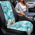 thumbnail image 4 of COEQINE Car Front Seat Cover 2 Pack Quilted Soft Breathable Captain Chair Seat Cover Non-Slip Pet Car Seat Protector Fits for Sedans SUVs Trucks, Sea Turtle Lighthouse Blue, 4 of 7