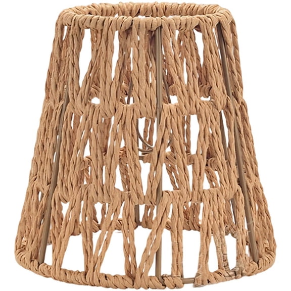 Wiywef Hand-woven Pendant Lamp Shade Boho Style Ceiling Pendant Lamp Cover Paper Rope Lamp Shade For Ceiling/Wall/Table Lamps