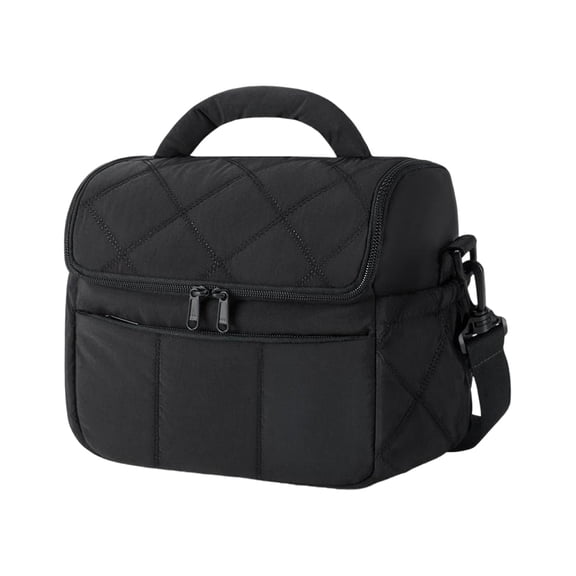Women Insulated Lunch Bag Leakproof Thermal Crossbody Lunch Box for Work Picnic (Black)