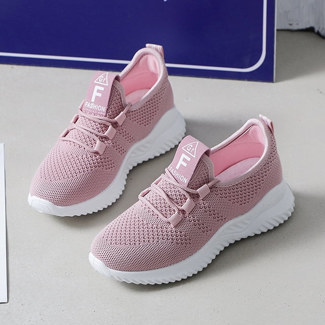Zapatillas de deporte para mujer Zapatos para correr con cordones para caminar para actividades al aire libre (38) Rosa Likrtyny Tenis De Mujer Tenis De Hombre