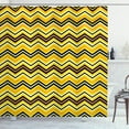 thumbnail image 1 of Ambesonne Yellow Chevron Shower Curtain, Modern, 69"Wx84"L, Yellow Orange Black, 1 of 3