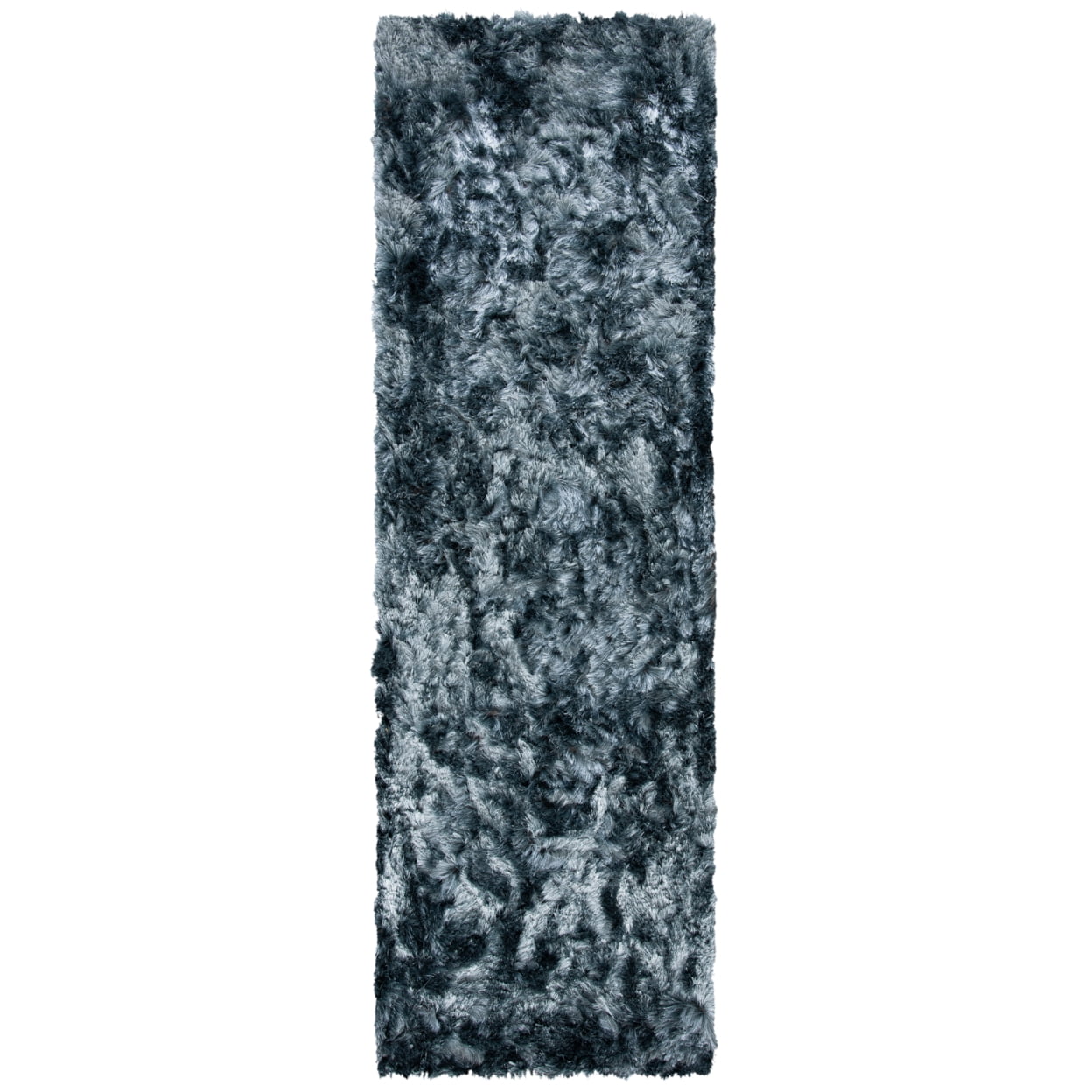 SAFAVIEH Ocean Trellis Solid Plush Polyester Shag Area Rug, Slate, 10' x 14'