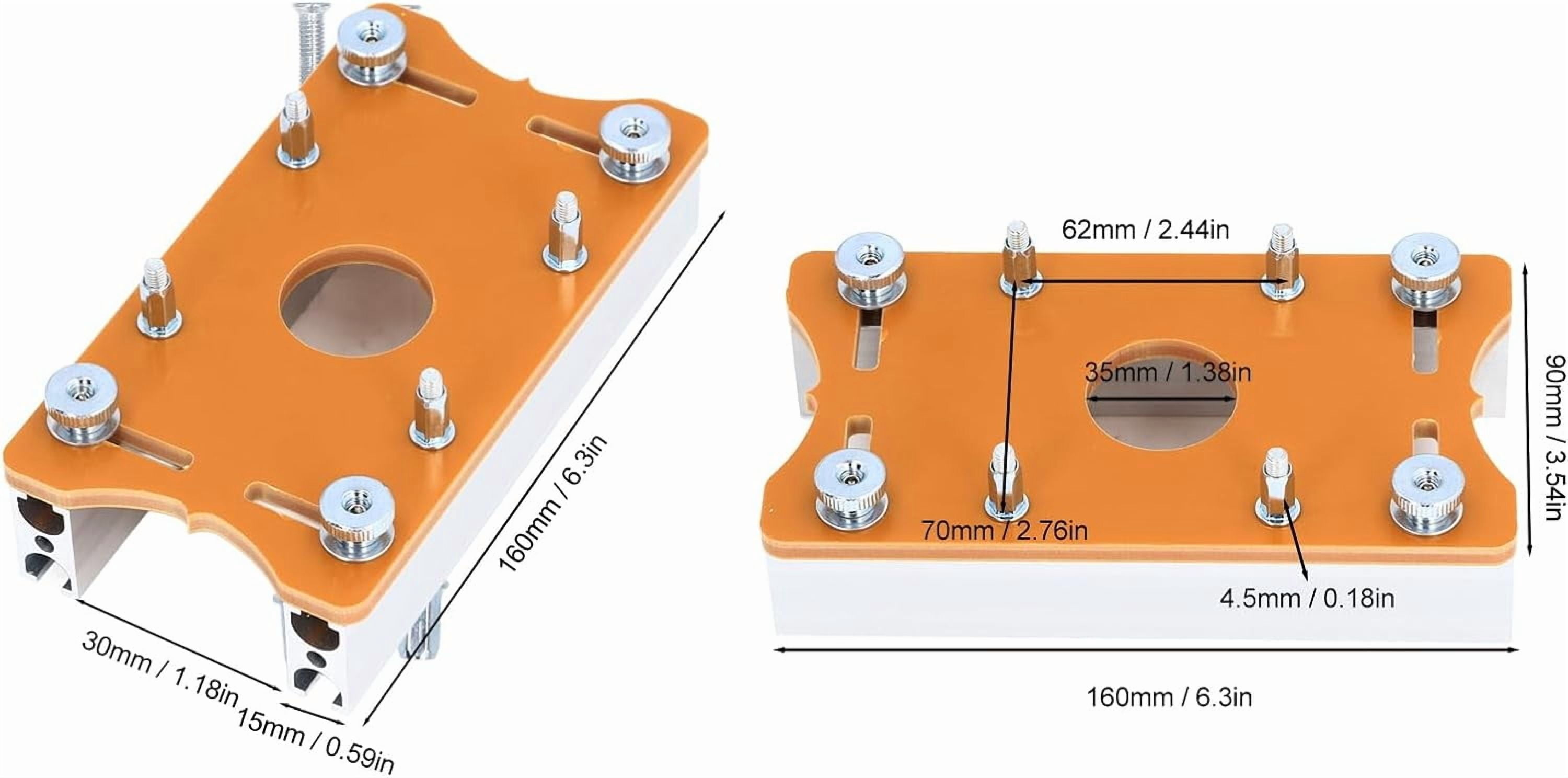 CATPAN Trimming Machine Bracket, 2 in 1 Invisible Fastener Slotting Bracket for Woodworking, Aluminum Alloy Wood Router Slotting Locator, Woodworking Router Base for 65mm Router