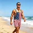 thumbnail image 6 of Fortwear Anniversary Mens American Flag Overalls Shorts Jumpsuit 4th of July Bib Coveralls, 6 of 9