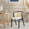 thumbnail image 2 of SAFAVIEH Edan Mid-Century Polyester Solid Dining Bistro Chair, Navy/White, 2 of 13