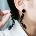 thumbnail image 2 of comerut 1 Pair Halloween Earrings Spooky Chic Bat Cat Skull Lightweight Trendy Personality Fun Comfortable Earrings, 2 of 7