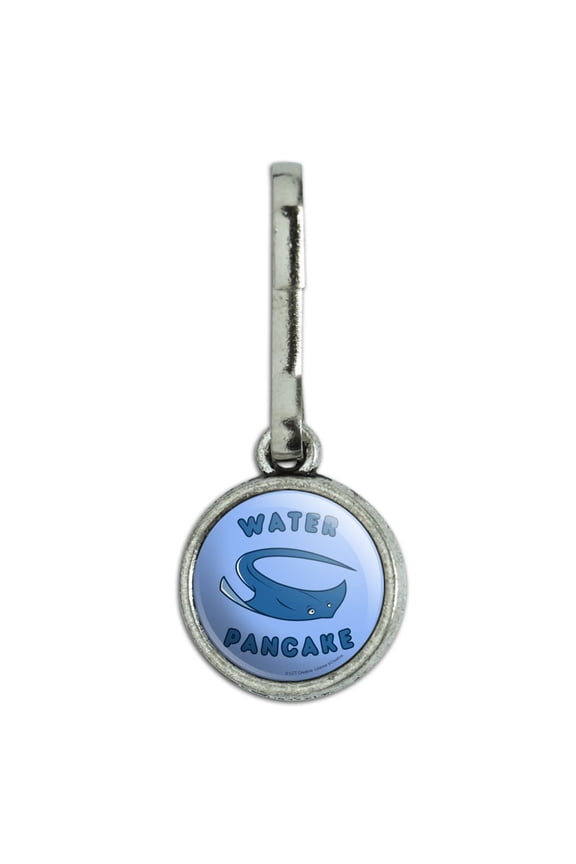 Water Pancake Stingray Funny Humor Antiqued Charm Clothes Purse Suitcase Backpack Zipper Pull Aid