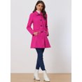 thumbnail image 3 of Abrigo de invierno Allegra K cuello de solapa Rosa Caliente S, 3 of 6