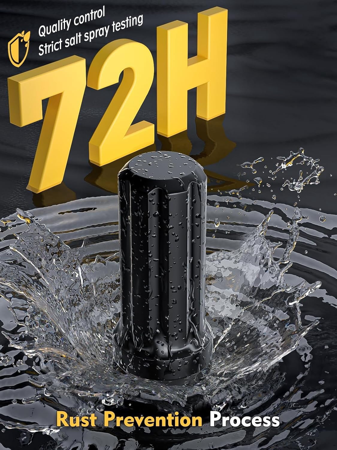 MIKKUPPA 24PCS M14x1.5 Lug Nuts - Replacement for Chevy Silverado 1500 Suburban Traverse, Ford F150, GMC Yukon Sierra 1500, Cadillac XT5 XT6 Aftermarket Wheels Black 2" Length 7 Spline Tire Nut