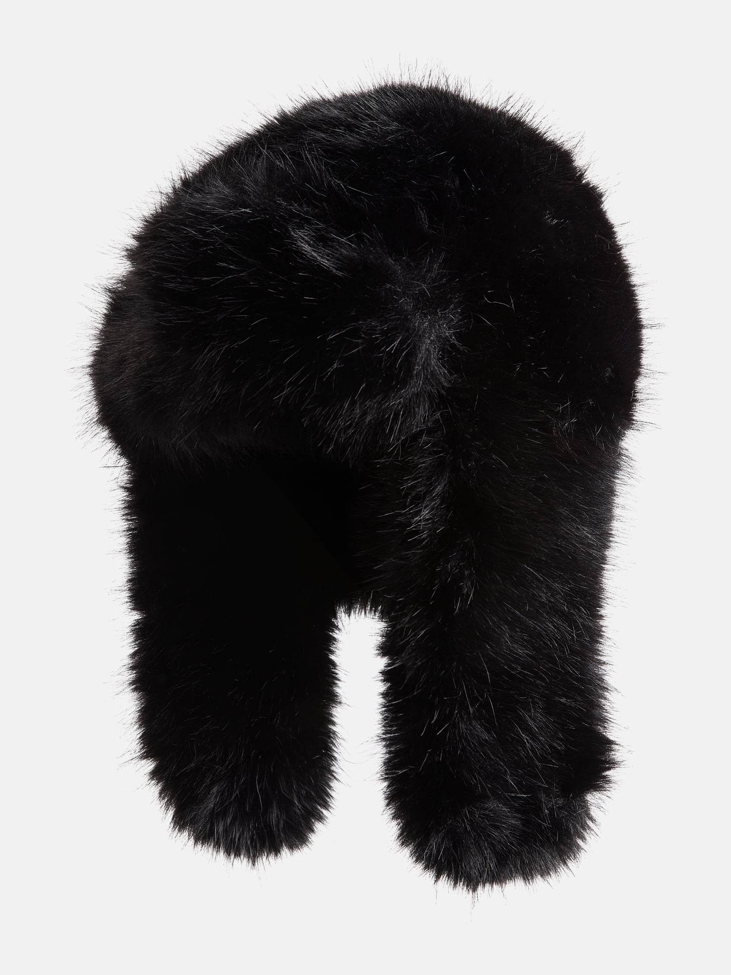 No Boundaries Faux Fur Trapper Hat, Women's, Black Soot