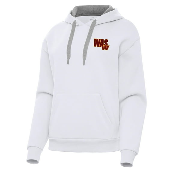 Women's Antigua White Washington Commanders Victory Pullover Hoodie