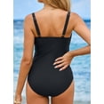 thumbnail image 6 of Charmo Women's One Piece Swimsuit Ruched Tummy Control Bathing Suits Vintage Retro Push Up Swimwear, 6 of 8