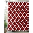 thumbnail image 2 of Shower Curtains for Bathroom-36"x72", Classic Moroccan Tile Geometric Art Waterproof Bath Curtain Grommet Shower Curtain Set with Hooks, Retro Burgundy Washable Bath Accessories, 2 of 6