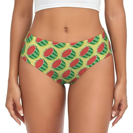 Womens Underwear - summer watermelon No Show Seamless Underwear for Women  Soft Stretch Womens Panties  Hipster Ladies Panties Bikini Underwear Briefs