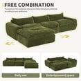 thumbnail image 2 of 116'' Fully Compressed Sofa with High Density Foam, No Assembly Required, Legless Design without Frame, Integrated Backrest and Seat Cushion, Free Combination, Particle Chenille, Green, 2 of 9