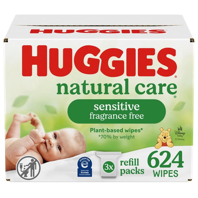 Toallitas para bebés Huggies Natural Care Sensitive 99% de agua 624 unidades