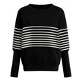 thumbnail image 4 of GEWSEY Fall Sweaters for Women 2025 Casual Long Sleeve Sweater Striped Loose Fit Pullover Tops (Light Gray, XL), 4 of 5