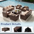 thumbnail image 4 of KIGOTY 7 Piece Outdoor Patio Furniture, Wicker Rattan Outdoor Conversation Set Sectional Sofas for Backyard, Garden, Brown Rattan-Camel, 4 of 7